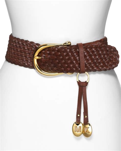 michael kors ladies braided 1 leather belt|belk+ Michael Kors women.